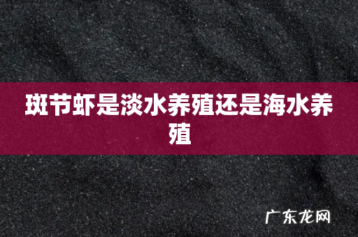 斑节虾是淡水养殖还是海水养殖