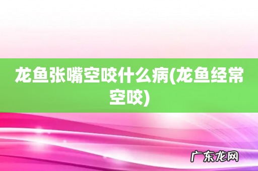龙鱼经常空咬 龙鱼张嘴空咬什么病