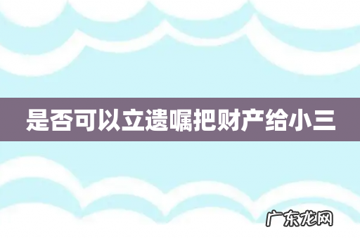 是否可以立遗嘱把财产给小三