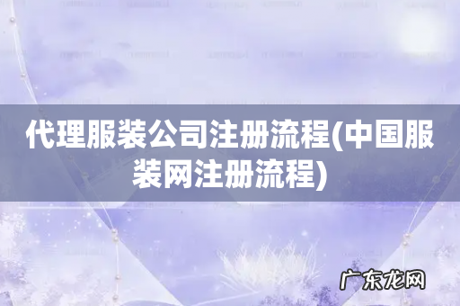 中国服装网注册流程 代理服装公司注册流程