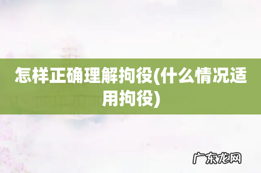 什么情况适用拘役 怎样正确理解拘役