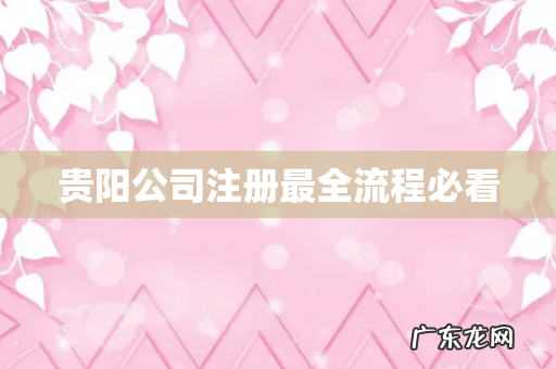 贵阳公司注册最全流程必看