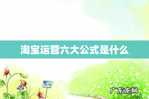 淘宝运营六大公式是什么