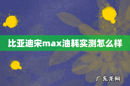 比亚迪宋max油耗实测怎么样