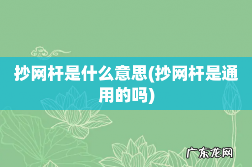 抄网杆是通用的吗 抄网杆是什么意思