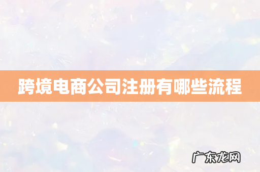 跨境电商公司注册有哪些流程