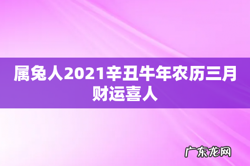 属兔人2021辛丑牛年农历三月财运喜人