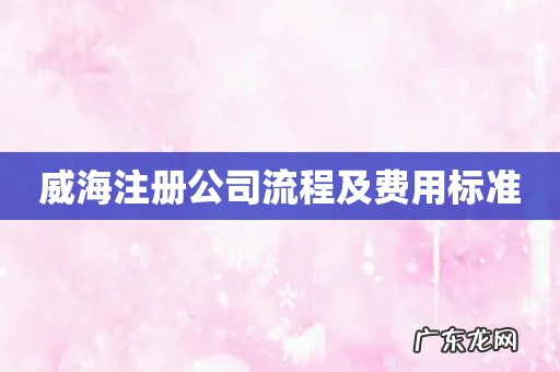 威海注册公司流程及费用标准