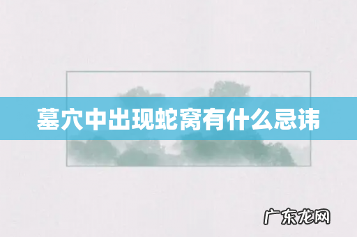 墓穴中出现蛇窝有什么忌讳