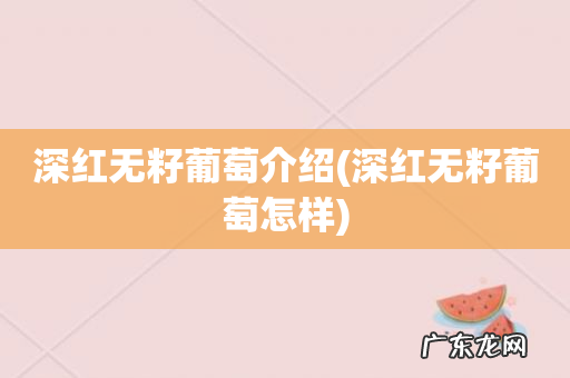 深红无籽葡萄怎样 深红无籽葡萄介绍