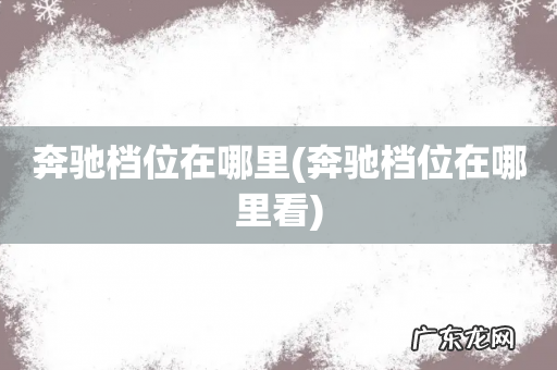 奔驰档位在哪里看 奔驰档位在哪里