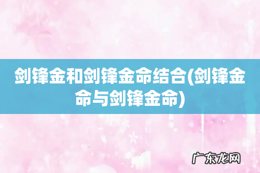 剑锋金命与剑锋金命 剑锋金和剑锋金命结合