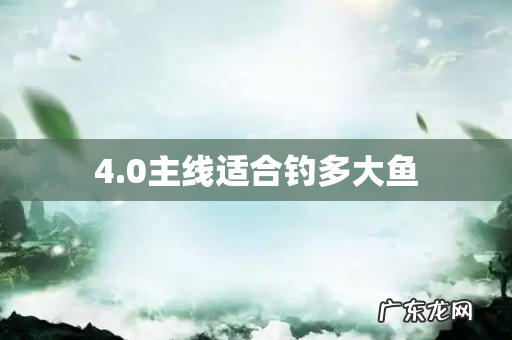 4.0主线适合钓多大鱼