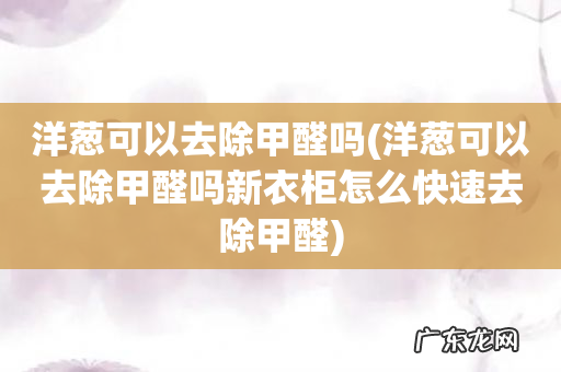 洋葱可以去除甲醛吗新衣柜怎么快速去除甲醛 洋葱可以去除甲醛吗