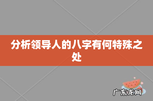 分析领导人的八字有何特殊之处