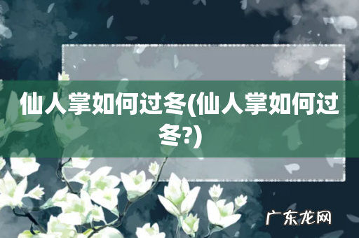 仙人掌如何过冬? 仙人掌如何过冬