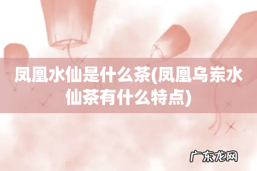 凤凰乌岽水仙茶有什么特点 凤凰水仙是什么茶