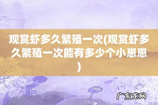 观赏虾多久繁殖一次能有多少个小崽崽 观赏虾多久繁殖一次