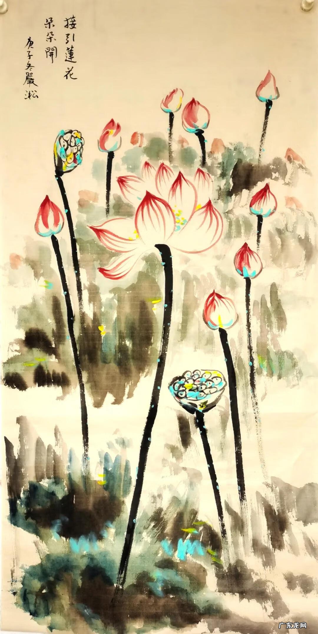 床头背景墙图片大全 床头放荷花图的风水