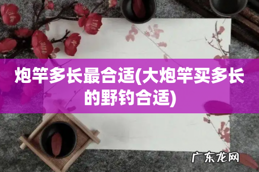 大炮竿买多长的野钓合适 炮竿多长最合适