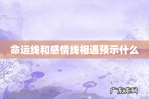 命运线和感情线相遇预示什么