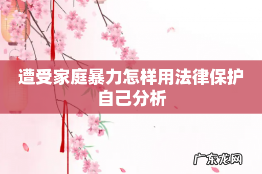遭受家庭暴力怎样用法律保护自己分析