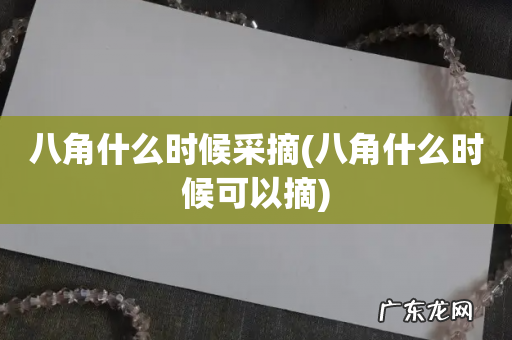 八角什么时候可以摘 八角什么时候采摘
