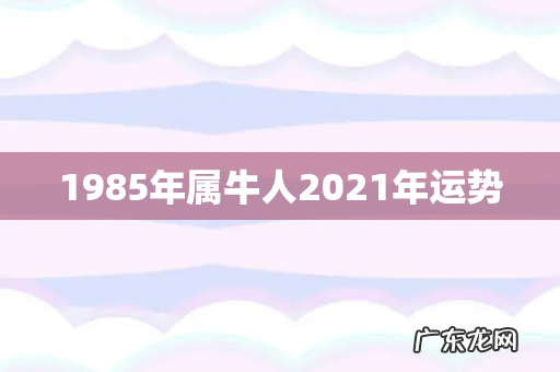 1985年属牛人2021年运势