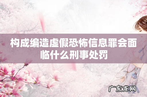 构成编造虚假恐怖信息罪会面临什么刑事处罚