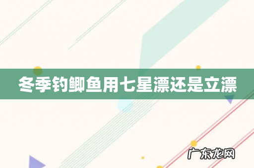 冬季钓鲫鱼用七星漂还是立漂
