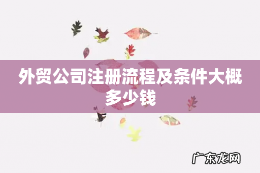 外贸公司注册流程及条件大概多少钱