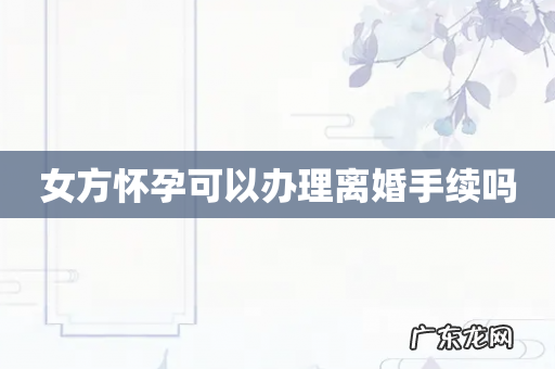 女方怀孕可以办理离婚手续吗