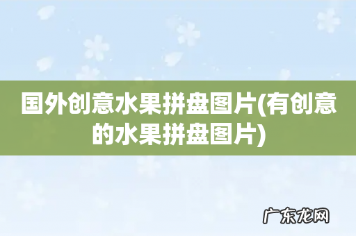 有创意的水果拼盘图片 国外创意水果拼盘图片