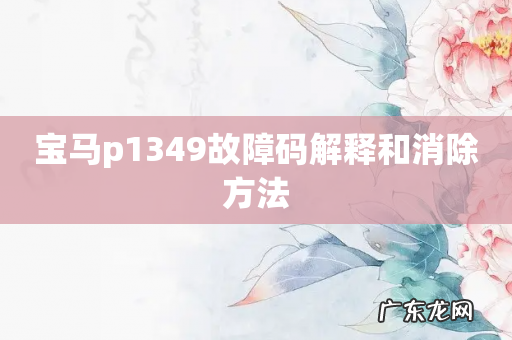 宝马p1349故障码解释和消除方法