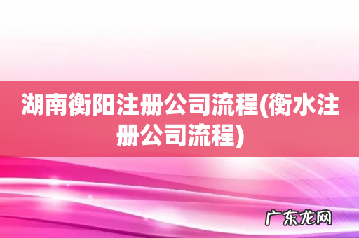 衡水注册公司流程 湖南衡阳注册公司流程