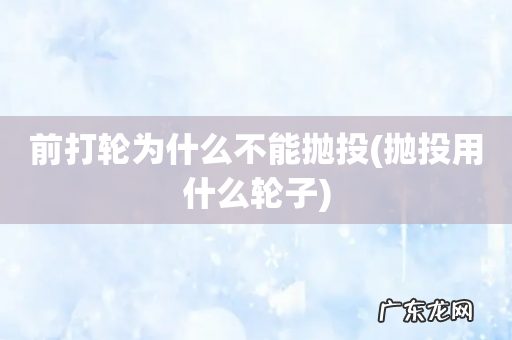 抛投用什么轮子 前打轮为什么不能抛投