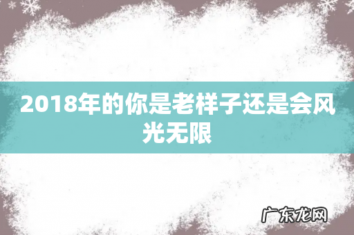 2018年的你是老样子还是会风光无限