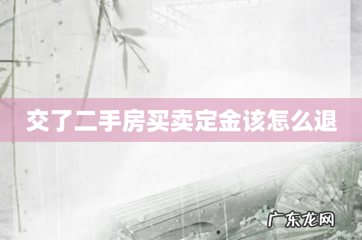 交了二手房买卖定金该怎么退