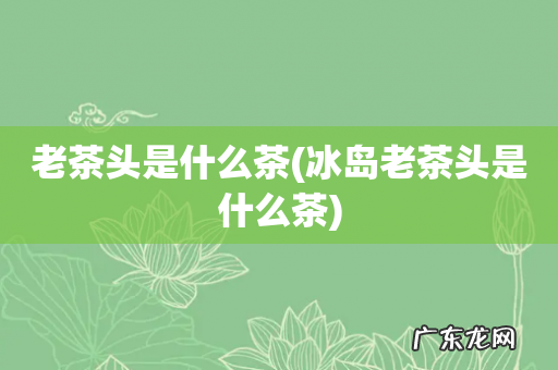冰岛老茶头是什么茶 老茶头是什么茶