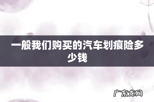 一般我们购买的汽车划痕险多少钱