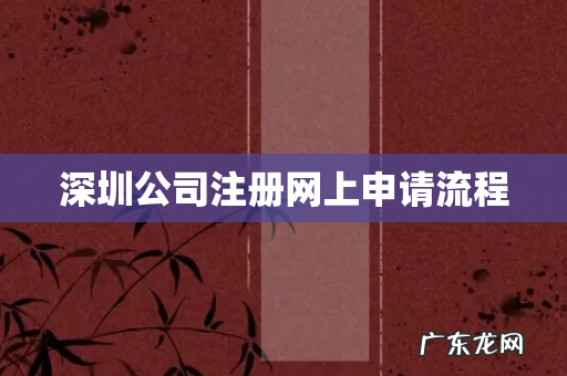 深圳公司注册网上申请流程