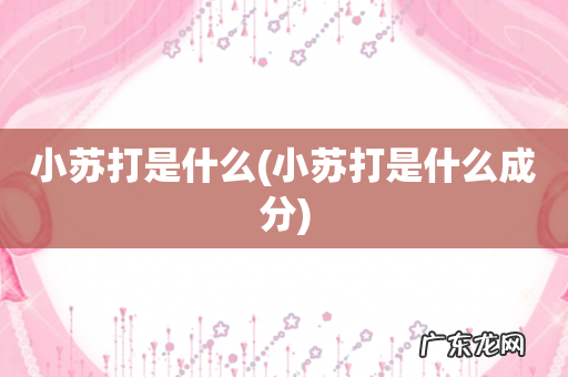 小苏打是什么成分 小苏打是什么