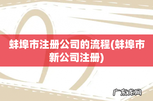 蚌埠市新公司注册 蚌埠市注册公司的流程