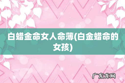 白金蜡命的女孩 白蜡金命女人命薄