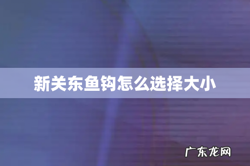 新关东鱼钩怎么选择大小