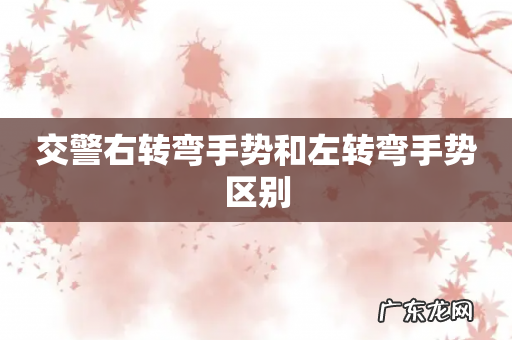 交警右转弯手势和左转弯手势区别