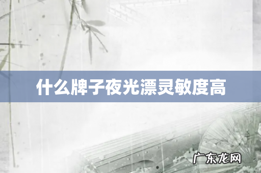 什么牌子夜光漂灵敏度高