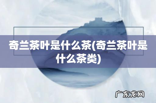 奇兰茶叶是什么茶类 奇兰茶叶是什么茶