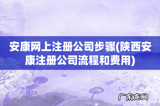 陕西安康注册公司流程和费用 安康网上注册公司步骤