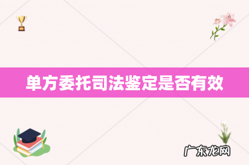 单方委托司法鉴定是否有效